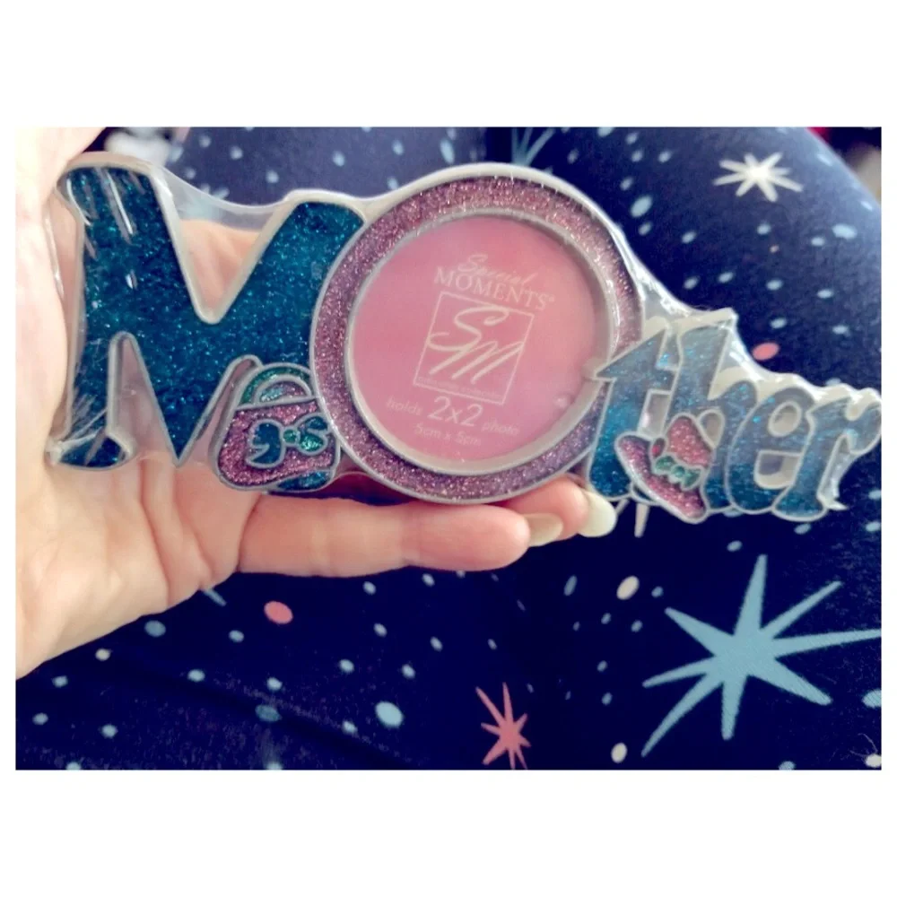 Vintage MOTHER Glittery Sparkly Metallic Photo Frame NIP